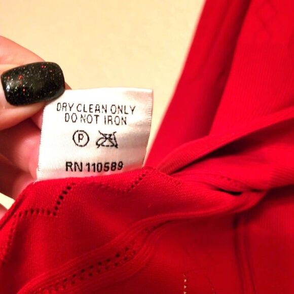 Emanuel Ungaro Womens Cardigan Red L Sweater Silk Blend - Picture 6 of 7